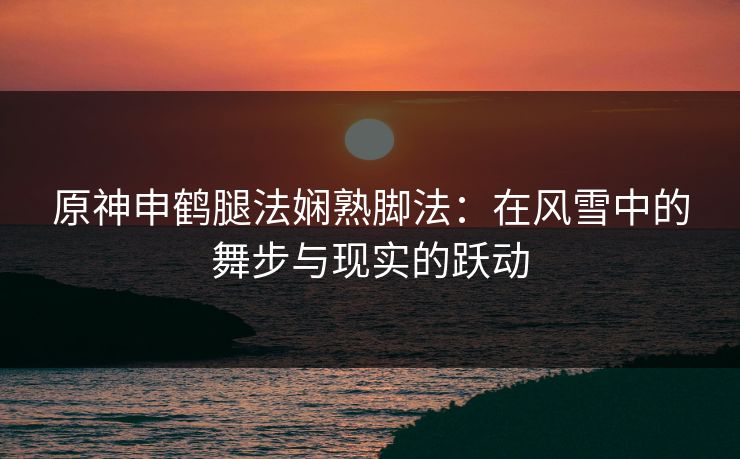 原神申鹤腿法娴熟脚法：在风雪中的舞步与现实的跃动
