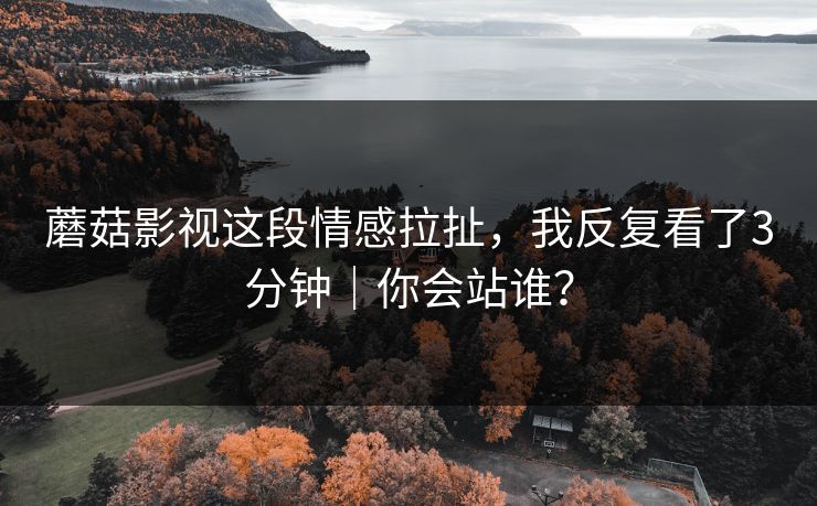 蘑菇影视这段情感拉扯，我反复看了3分钟｜你会站谁？